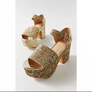 Urban outfitters Sofia glitter platform heels